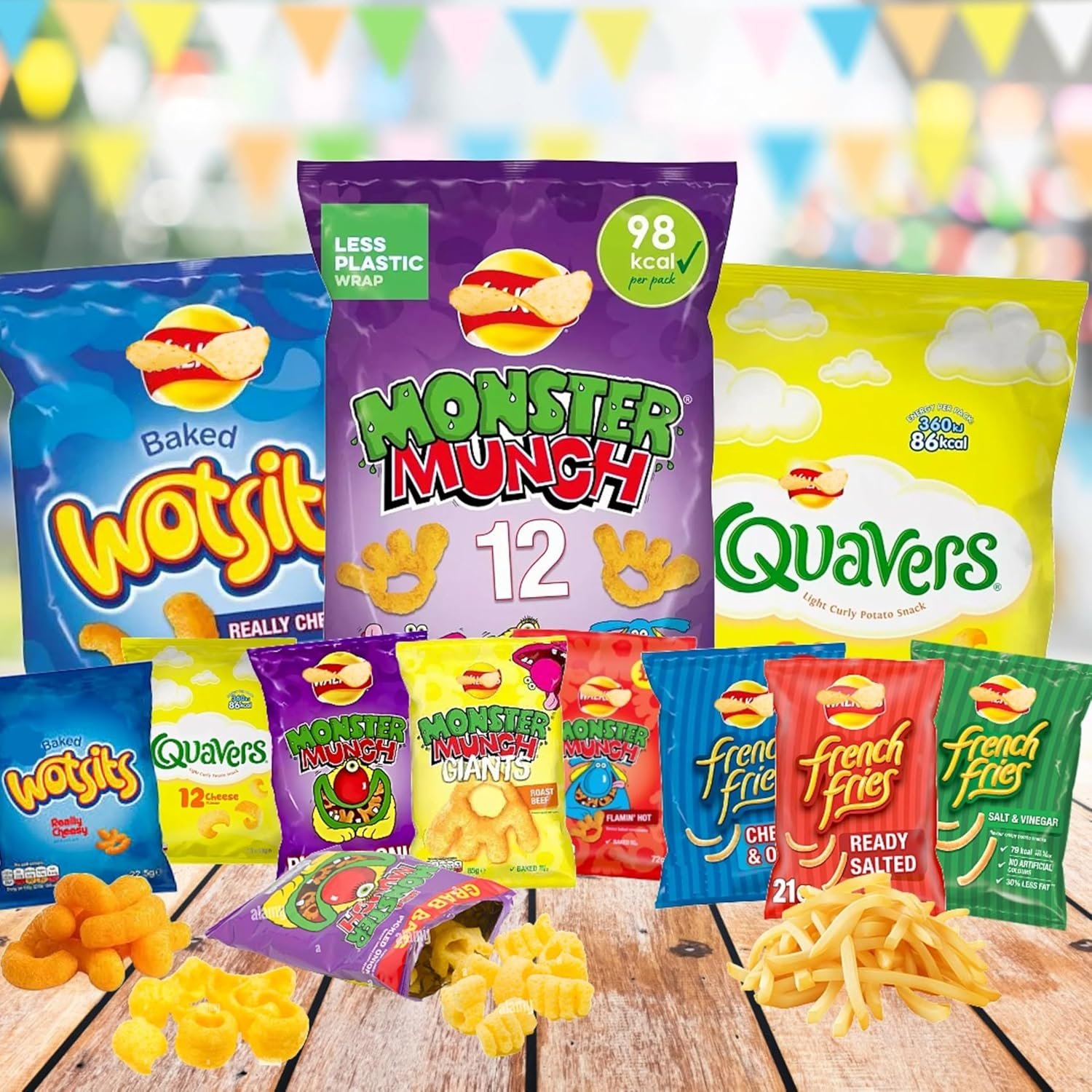 Assorted Flavour Crisps Multipack Box - Variety of 60 Crisps Snacks Box with EXTRA 3 x 18g French Fries Chips. Snacks Bulk Buy for Birthday Party Food, Pub Snacks, Movie Night, Camping - Image 6
